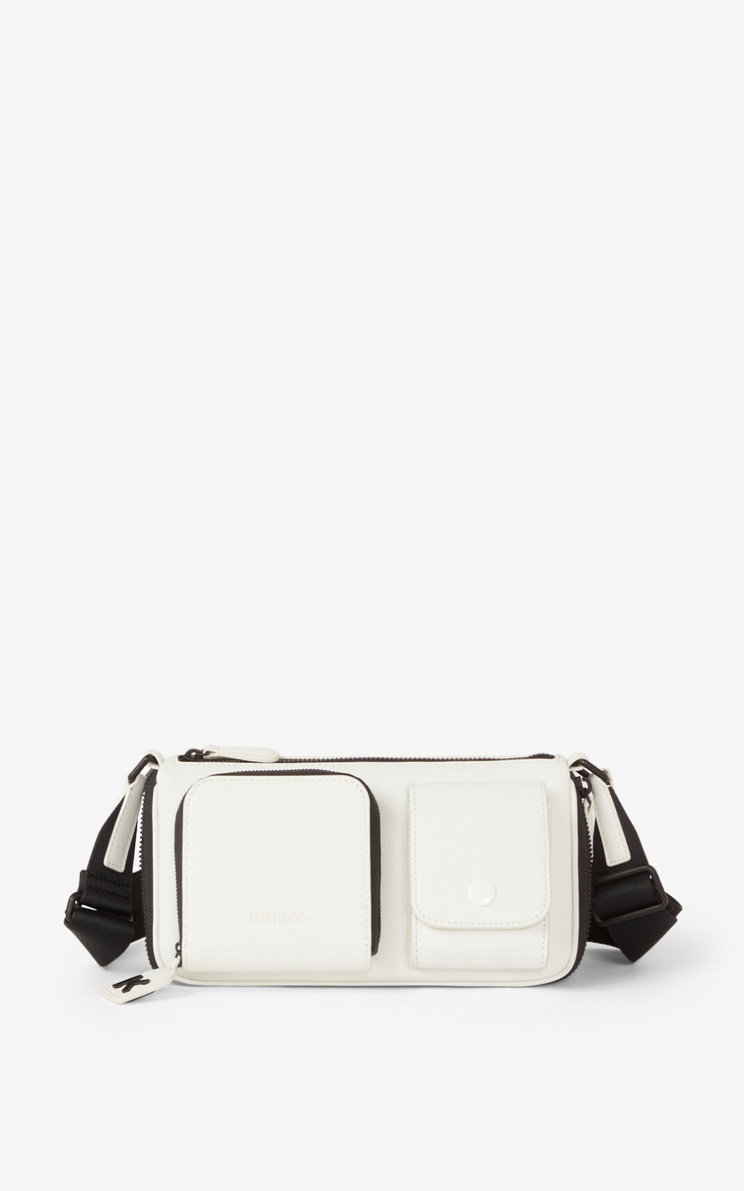 Sac Bandoulière Kenzo Femme Small Kompact Cuir Blanche VIWXE-1287